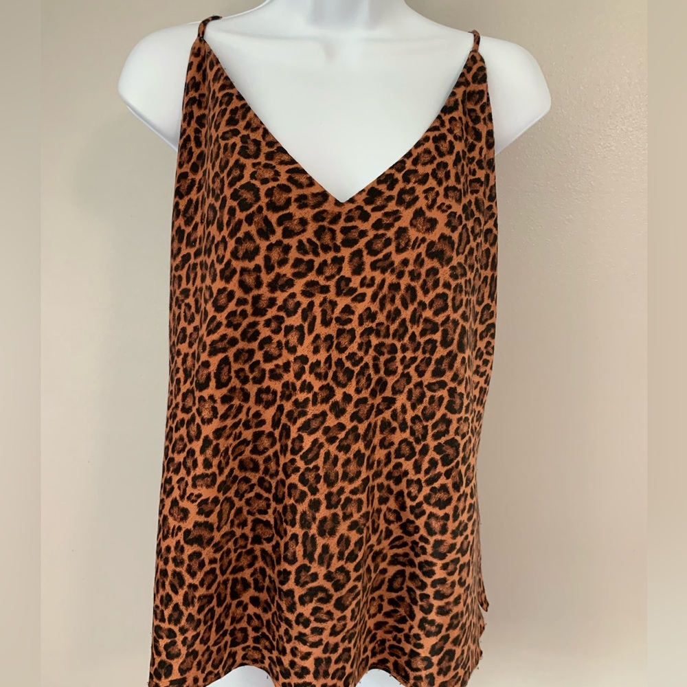 Allison Joy Animal Print Camisole in Brown and Black
